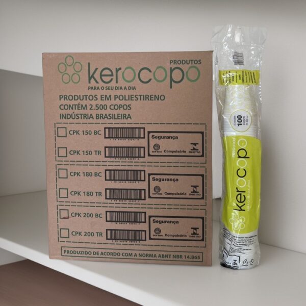 Copo Descartável 200ml Branco Pacote com 1x100 = 100 Unidades - Kerocopo - Imagem 7