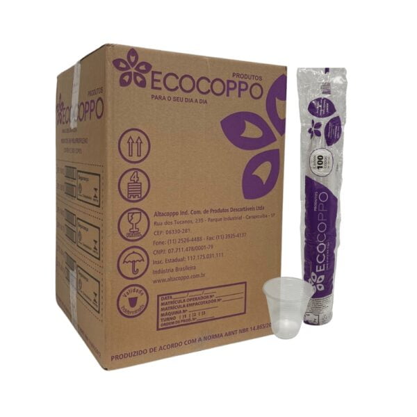 Copos Descartáveis 180ml Branco Ecocoppo Praticidade e Sustentabilidade - Imagem 4
