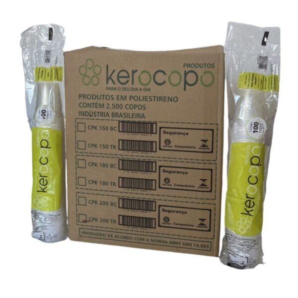 Copo Descartável 200ml Branco Pacote com 1x100 = 100 Unidades - Kerocopo - Imagem 9