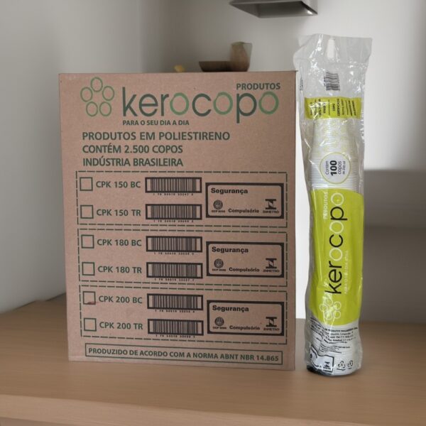 Copo Descartável 200ml Branco Pacote com 1x100 = 100 Unidades - Kerocopo - Imagem 8