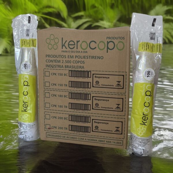 COPO DESCARTÁVEL 200ML BRANCO CAIXA COM 25X100 = 2500 UNIDADES - KEROCOPO - Imagem 3