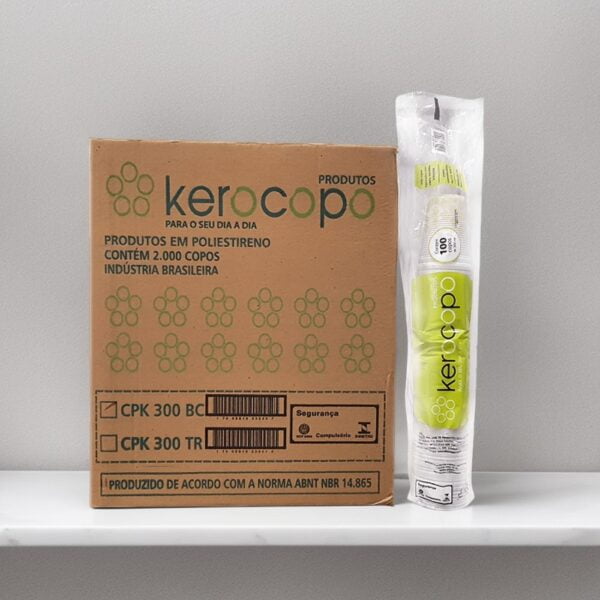 Copo 300ml branco caixa 2000 - Kerocopo poliestireno - 20x100 Unidades - Imagem 2