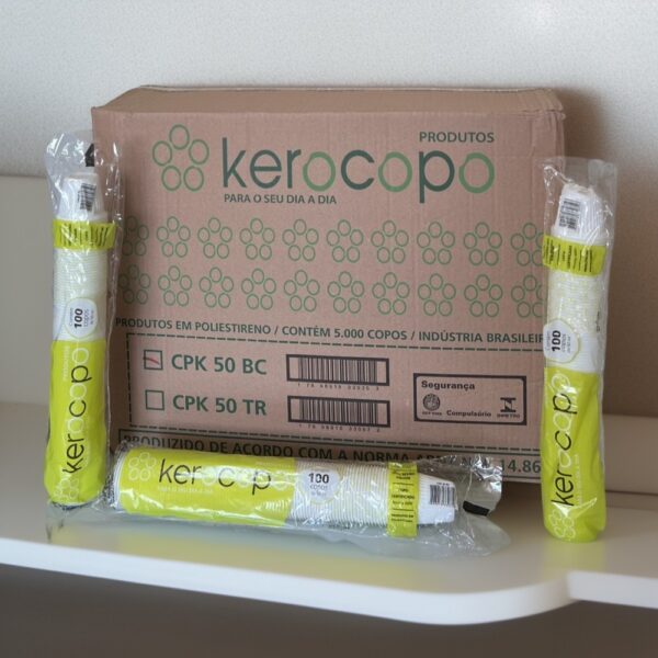COPO DESCARTÁVEL 50ML BRANCO CAIXA COM 50X100 = 5000 UNIDADES - KEROCOPO - Imagem 4