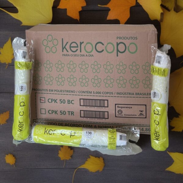 COPO DESCARTÁVEL 50ML BRANCO CAIXA COM 50X100 = 5000 UNIDADES - KEROCOPO - Imagem 5