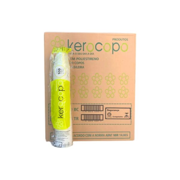 Copo 150ml branco caixa 2500 - Kerocopo poliestireno - 25x100 Unidades