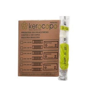 Copo 180ml branco caixa 2500 - Kerocopo poliestireno - 25x100 Unidades