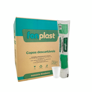 Copo de 180ml descartável branco ou Transparente com 2.500 unidades - Fonplast